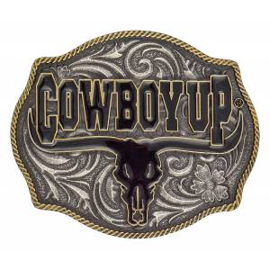 Montana Silversmiths Cowboy Up Says The Bull Attitude Buckle