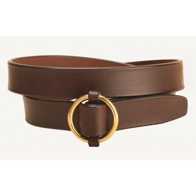 Tory Leather Brass Ring Buckle Leather Belt - Havana - 26