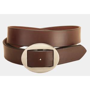 Tory Leather Plain Leather Belt with  Oval Conway Buckle