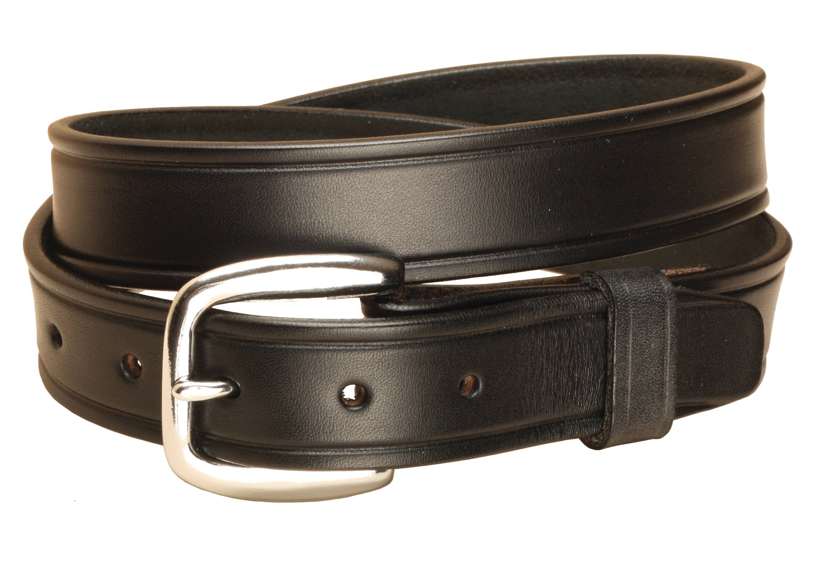 Tory Leather Plain Leather Belt with Brass Buckle- 1 1/4
