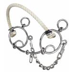 Tough-1 Stainless Steel Combination Rope Nose Snaffle Mouth