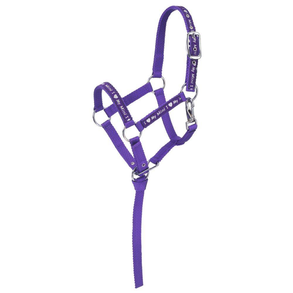 weaver miniature horse adjustable chin halter purple