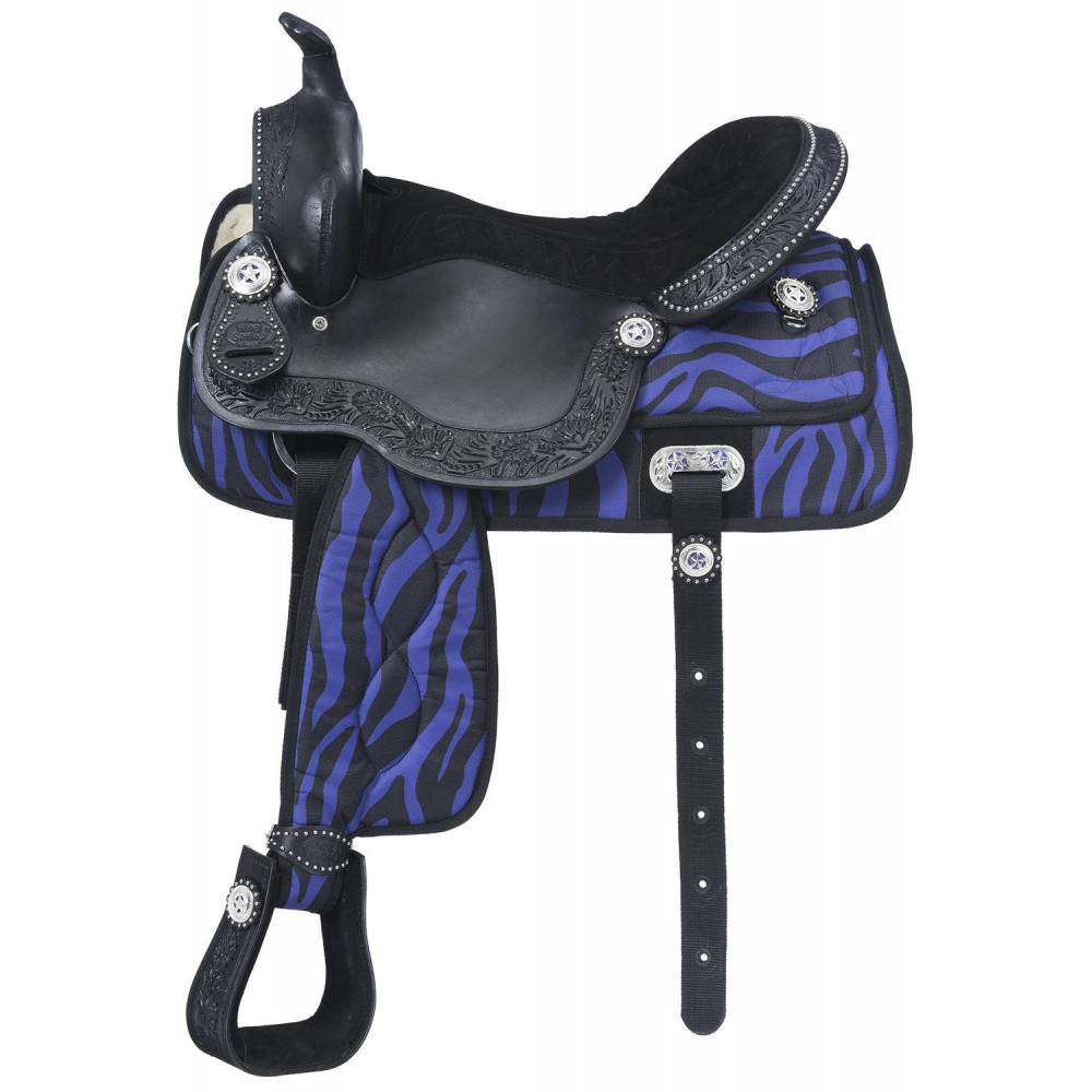 Tough1 Eclipse Pro Trail Saddle Zebra Print HorseLoverZ