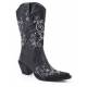 Roper Ladies Fashion Embroidered Star Faux Leather Boots -  Black