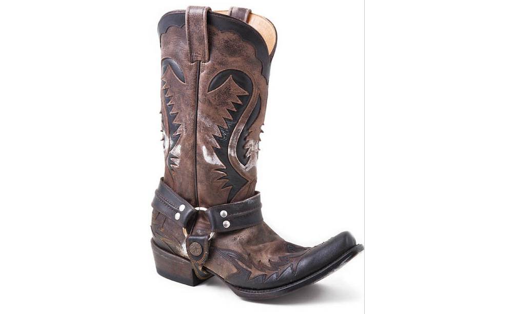 stetson brown harness cowboy boots