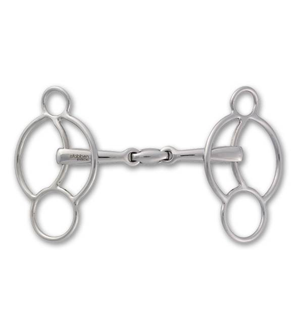 Stubben Steeltec EZ Control 3-Ring Gag Bit