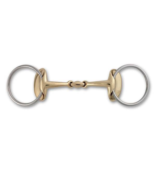 Stubben Steeltec Golden Wings Double Joint Snaffle Bit