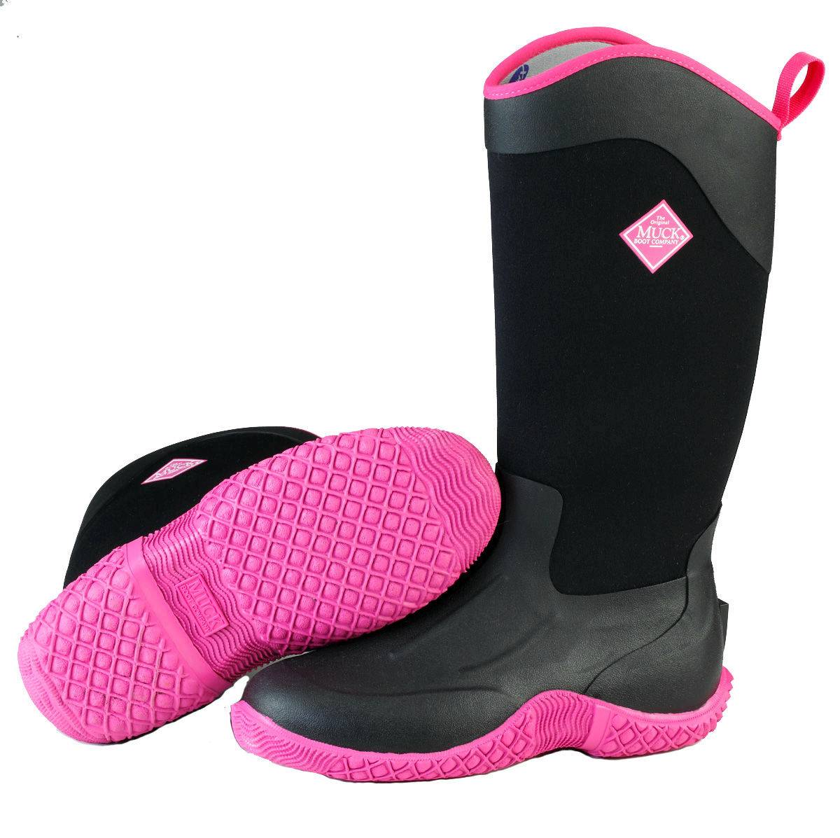 Pink and clearance black muck boots