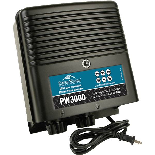 110V Plug-In Electric Fence Charger Power Wizard PW3000 