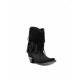 Johnny Ringo Women's Black Suede Fringe JR922-57T Short Western Boot