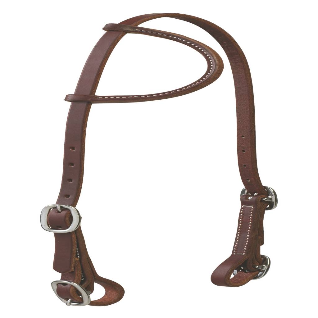 Weaver Working Cowboy Sliding Ear Headstall with Buckle Bit Ends