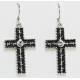 Western Edge Jewelry Barb Wire Cross Earrings
