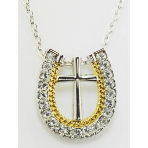 Western Edge Jewelry Rope Horseshoe Cross Necklace
