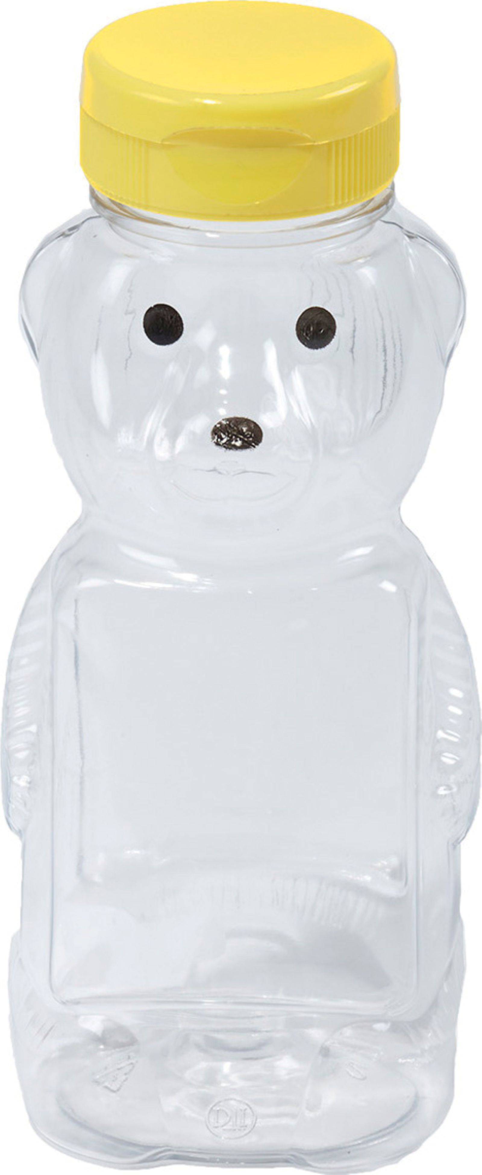 Little Giant Honey Bear Plastic Bottle With Lid - Pack of 12