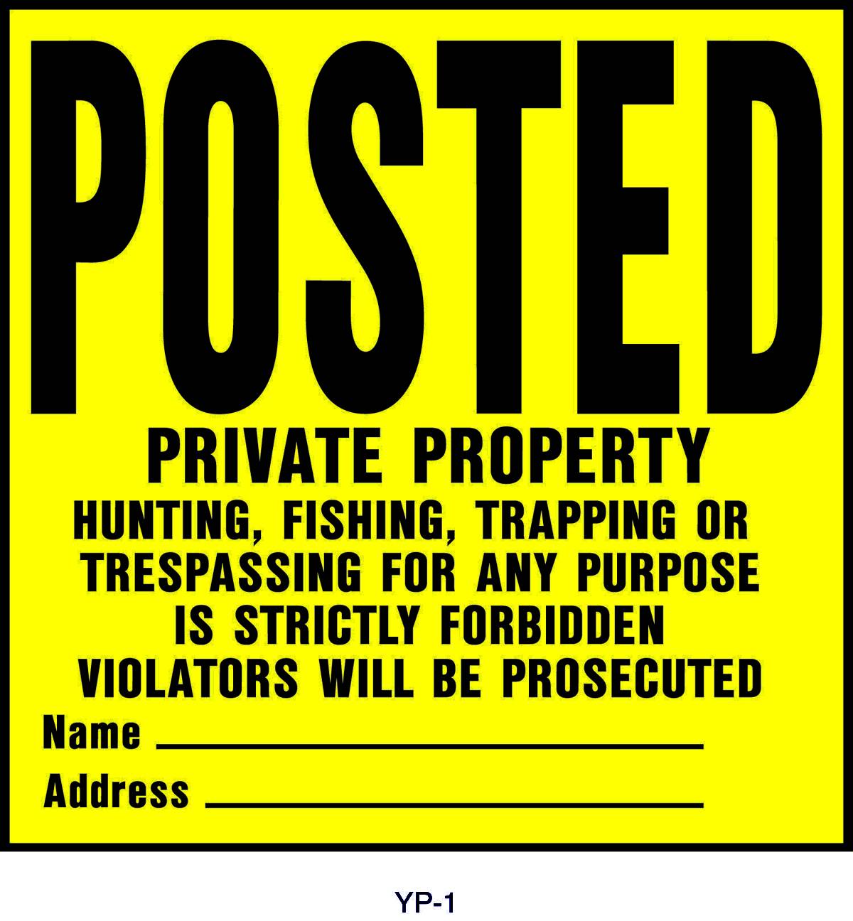 Posted Private Property Property Sign