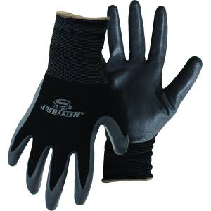 Mens Nylon Nitrile Gloves - Black - Medium