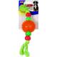 Spot Rainbow Fun Rubber And Rope Dog Toy