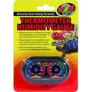 Zoo Med Dual Analog Thermometer And Humidity Gauge