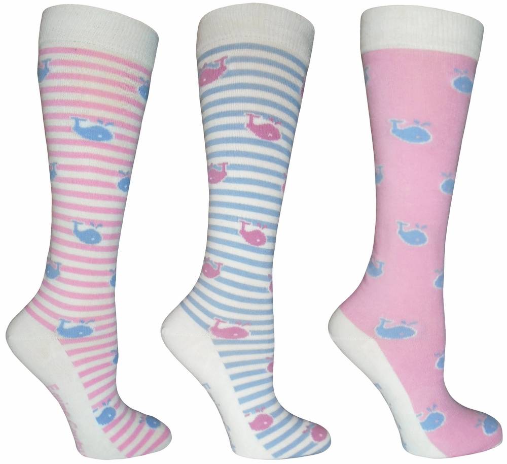 Equine Couture Ladies Whales Bamboo Socks - 3 Pack
