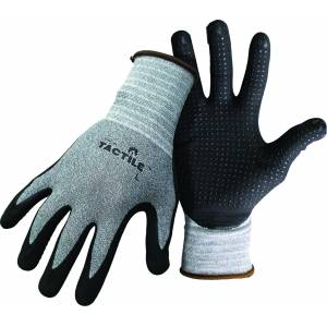 Boss Tactile Dotted Dipped Nitrile Palm Glove - Black/Gray - Xlarge