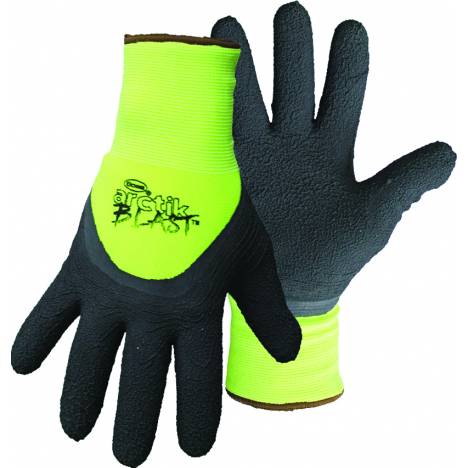 Arctik Blast High-Vis Textured Latex Palm Glove - Black Green - Large