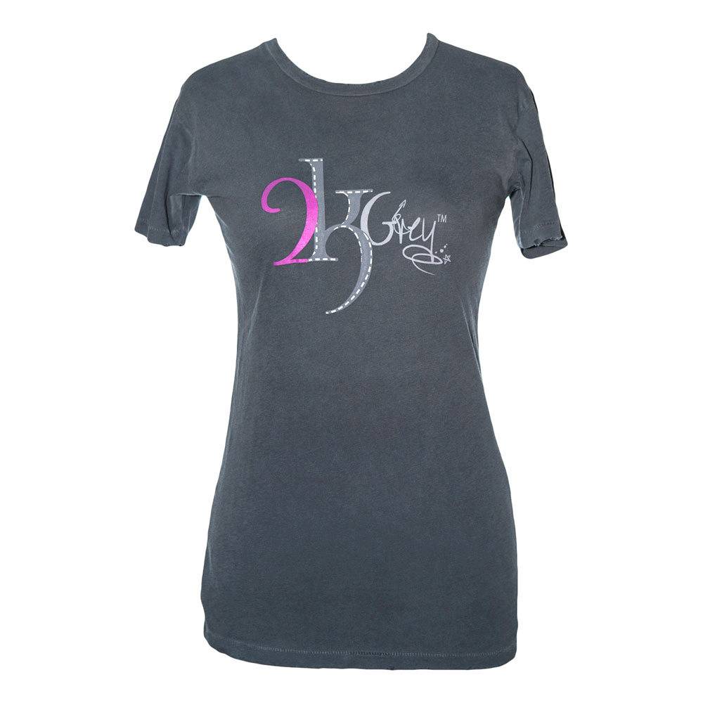 2kGrey Ladies Grey Logo Tee Shirt