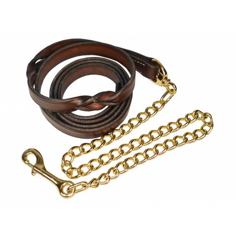Perri's Twisted Leather Lead with Brass Plated Chain