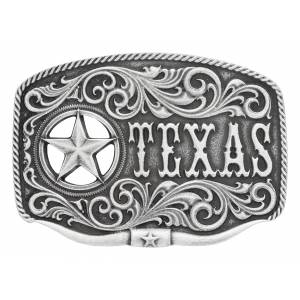 Montana Silversmiths Texas Star Longhorn Attitude Buckle