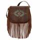 AMERICAN WEST Pueblo Moon Fringe Crossbody Flap Bag - Chestnut Brown