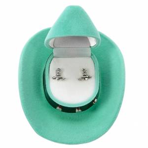AWST Int'l Cowboy Boots Earrings with Colorful Cowboy Hat Gift Box