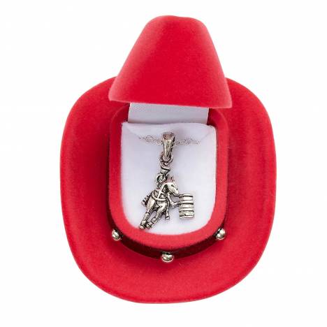 AWST Int'l Barrel Racer Necklace with Colorful Cowboy Hat Gift Box