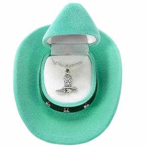 AWST Int'l Cowboy Boot Necklace with Colorful Cowboy Hat Gift Box