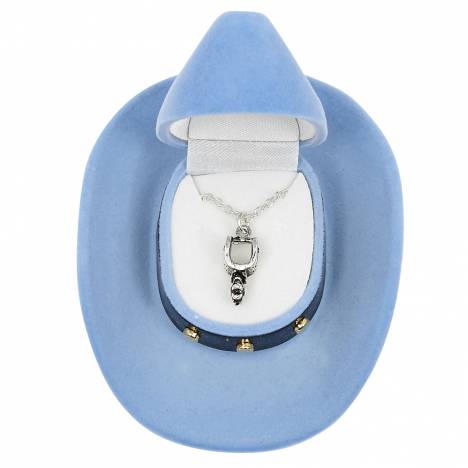 AWST Int'l Western Spur Necklace with Colorful Cowboy Hat Gift Box