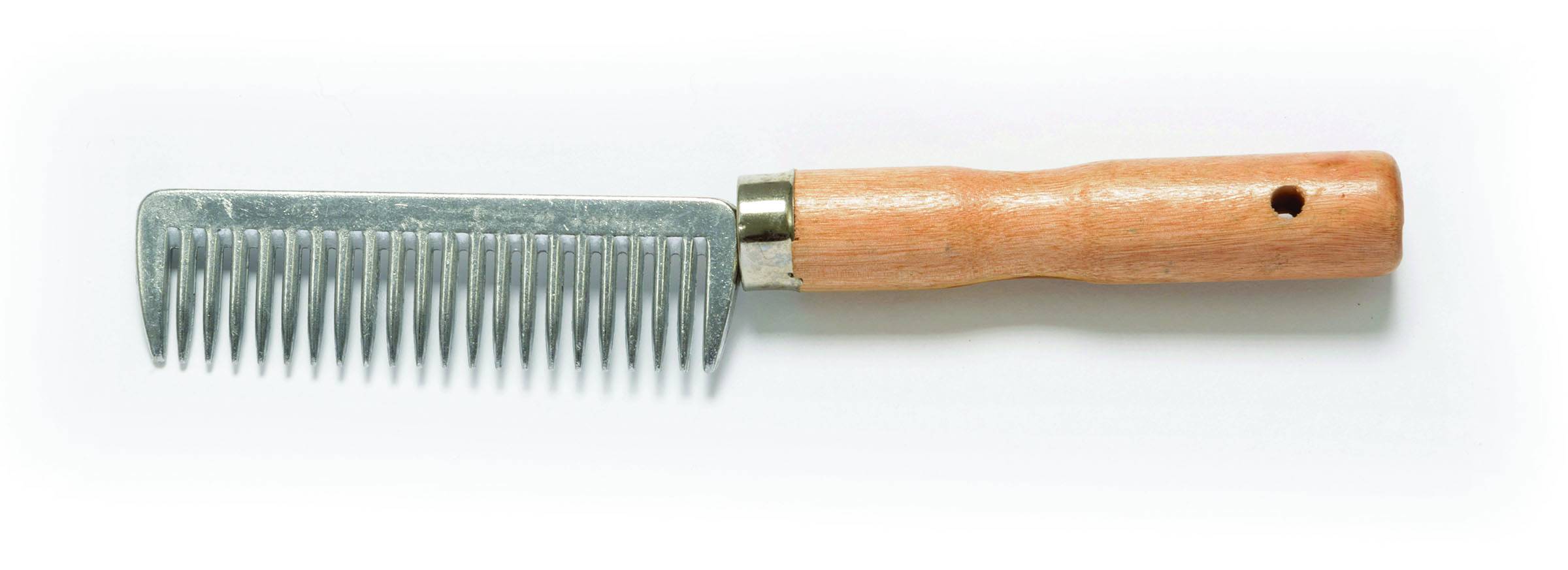Shires Wooden Handle Aluminium Comb