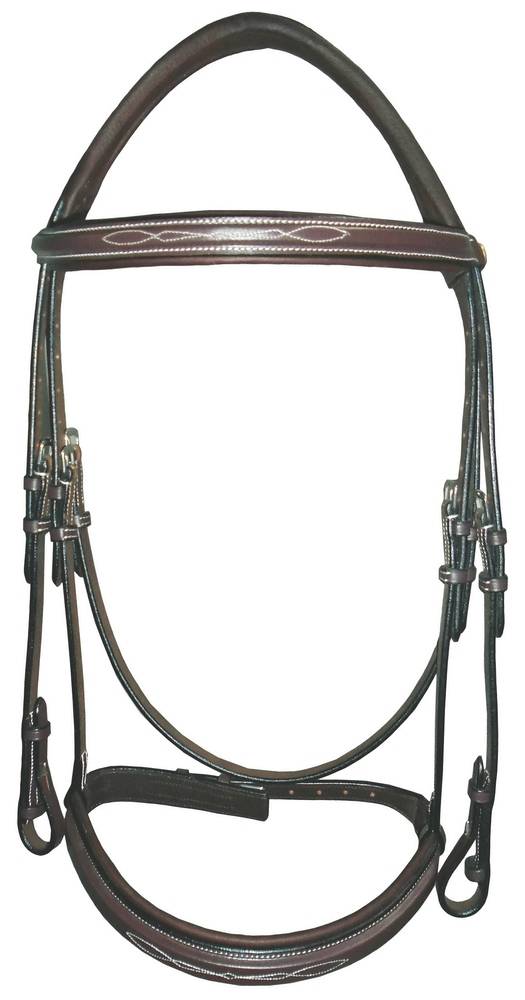 Henri de Rivel Mono Crown Bridle with  Padded Wide Noseband with Laced Reins