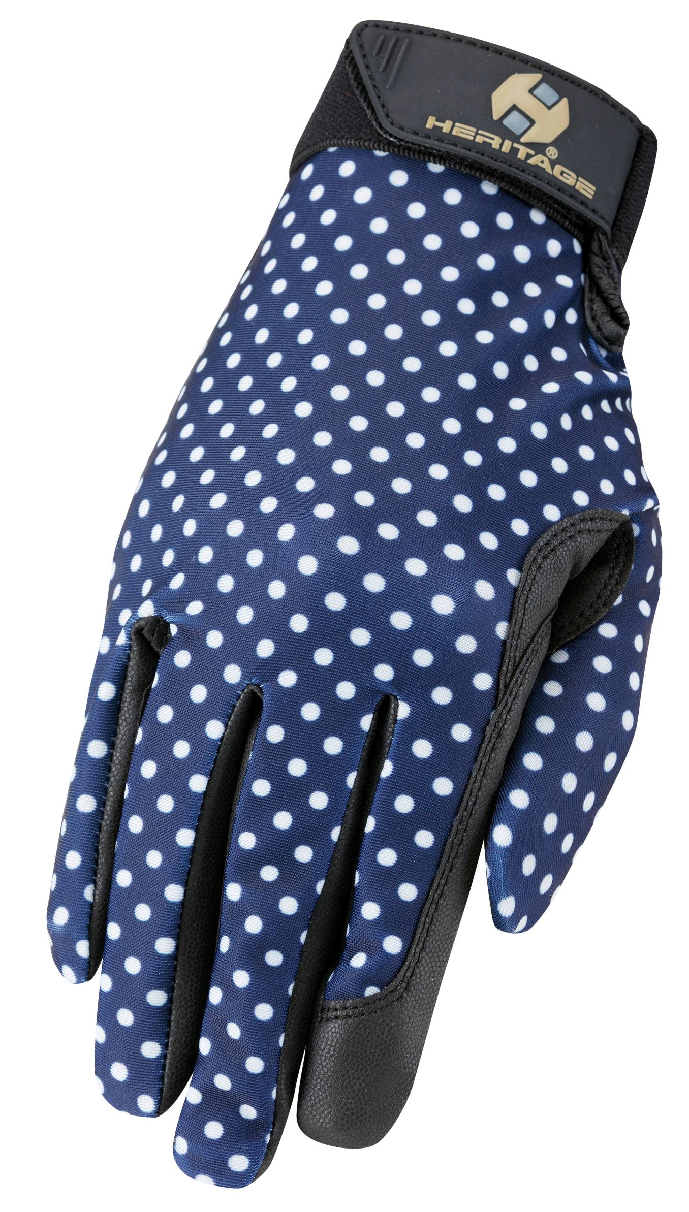 Heritage Perfomance Gloves - Navy Polka Dots