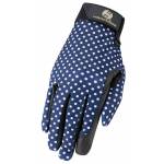 Heritage Perfomance Gloves - Navy Polka Dots