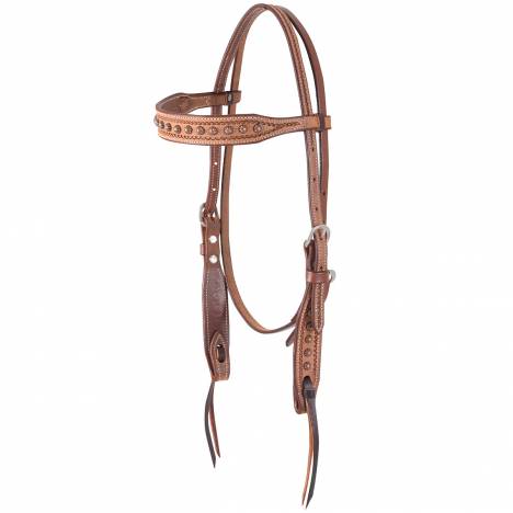 Martin Rope Border And Dots Browband Headstall