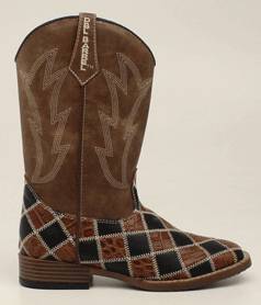 DBL Barrel Youth Andy Patchwork Western Boot
