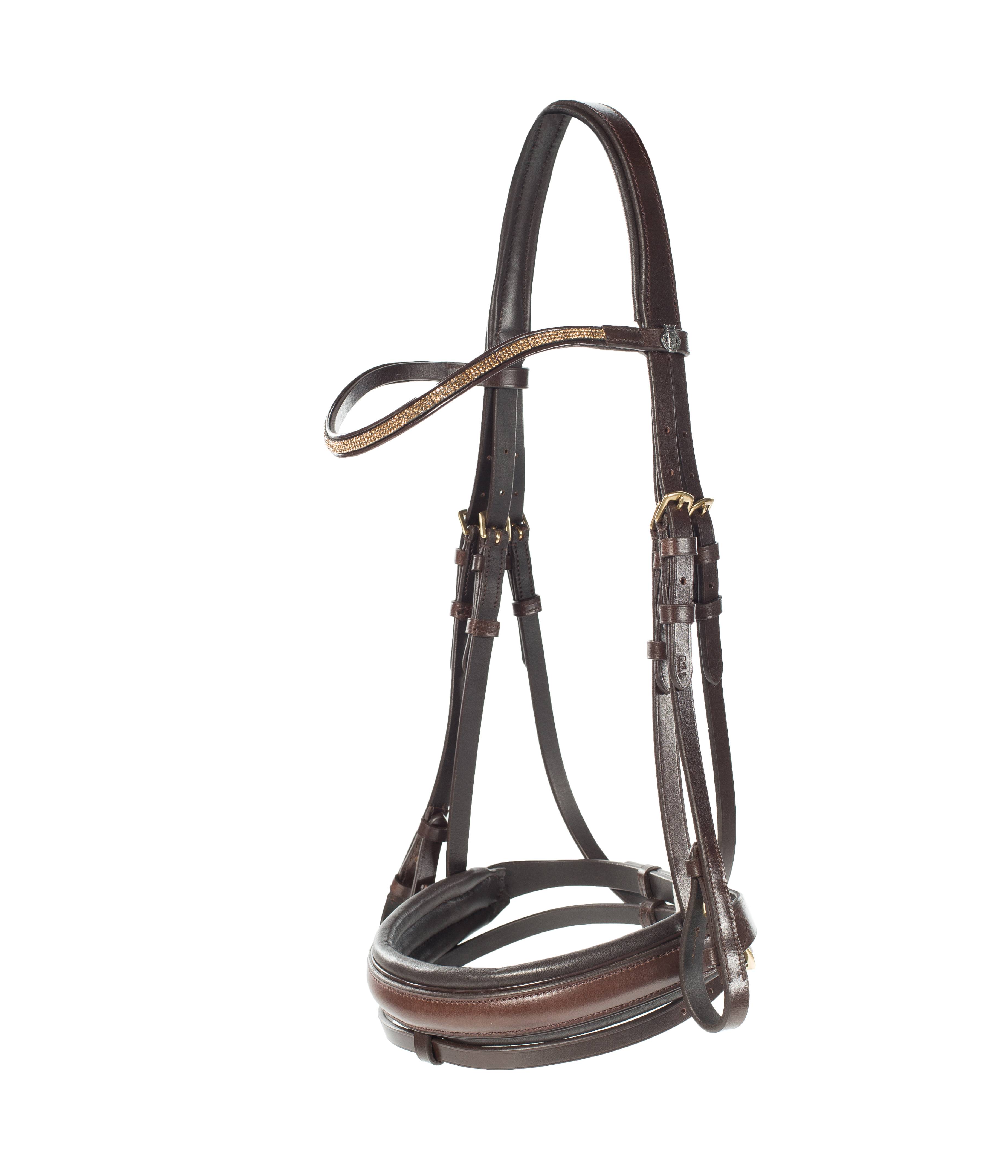 10019-BR-XF Horze Lester Dressage Snaffle Bridle with Reins sku 10019-BR-XF