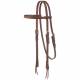 Tough-1 Harness Leather Browband Headstall W/Tie Ends