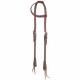 Tough-1 Double Stitched Harness Leather Single Ear Headstall W/Tie Ends