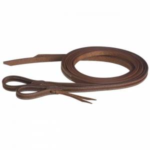 Tough-1 Doubled & Stiched Harness Leather Reins With Waterloop