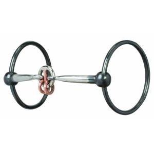 Weaver Ring Snaffle Bit with  Sweet Iron Smooth Lifesaver Mouth with Copper Rings