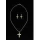 Blazin Roxx Crystal Drop Cross Jewelry Set