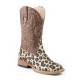 Roper Girls Kids Glitter Leopard Square Toe Western Boot