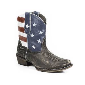 Roper Ladies American Beauty Flag Snip Toe Ankle Boots