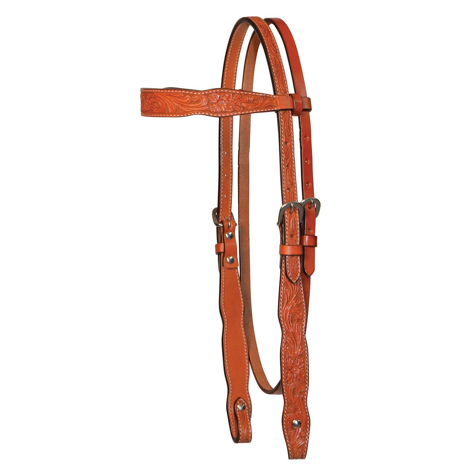 Circle Y Shaped Browband Floral Headstall