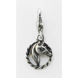 Barbary Arabian Horse Head In Rope Charm