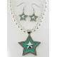 Western Edge Crystal Double Star Earrings And Necklace Set